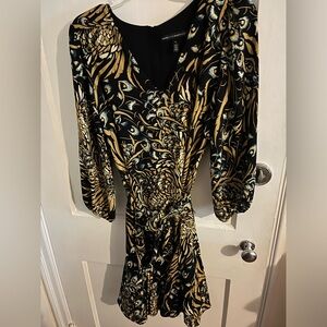 WHBM patterned dress with belt, size 8